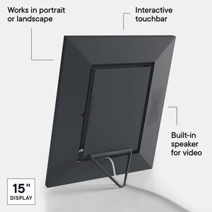 Aura Walden 15 Inch Dual Orientation Digital Wifi Photo Frame - Black | UKA110-MBLK