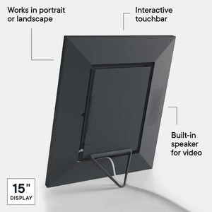Aura Walden 15 Inch Dual Orientation Digital Wifi Photo Frame - Black | UKA110-MBLK