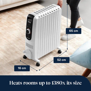 Delonghi Dragon Connect Smart 2.5kw Oil Filled Radiator with Wifi - White | TRD51025WIFI