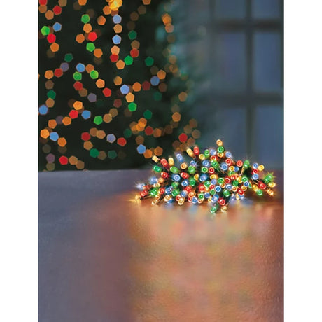 Premier 100 LED Battery Christmas Lights with Timer - Multi Coloured | FLB112383M