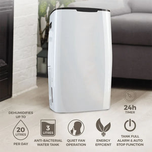 De Vielle Premium Portable Dehumidifier 20 Litre | DEFDH20L