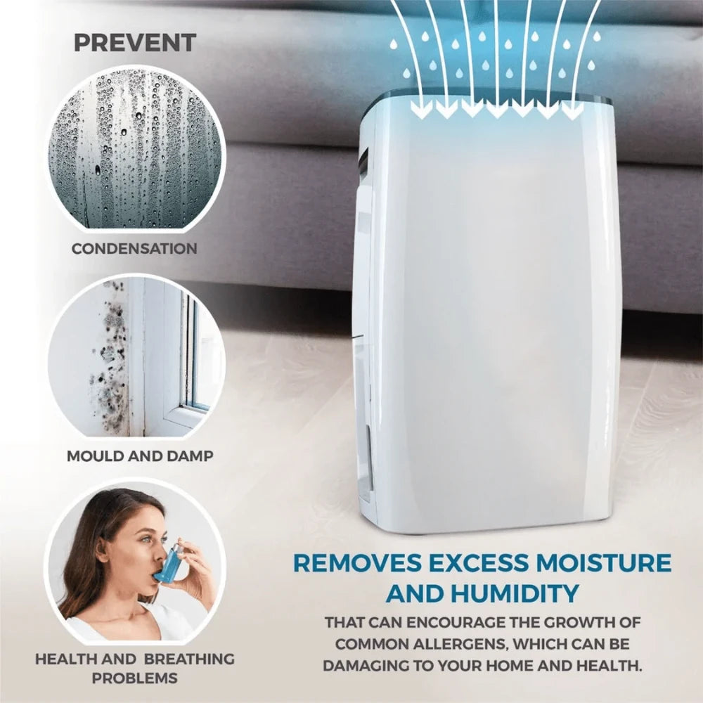 De Vielle Premium Portable Dehumidifier 20 Litre | DEFDH20L