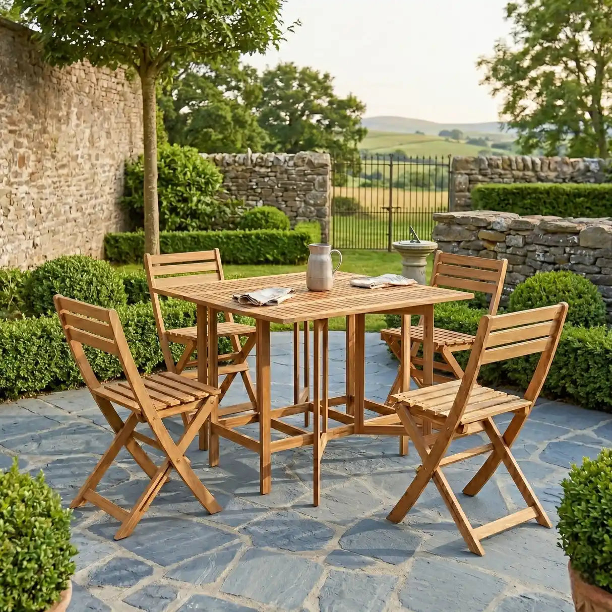 Kaemingk Acacia Wood Foldable 4 Seater Dining Set | Ireland – Heavins
