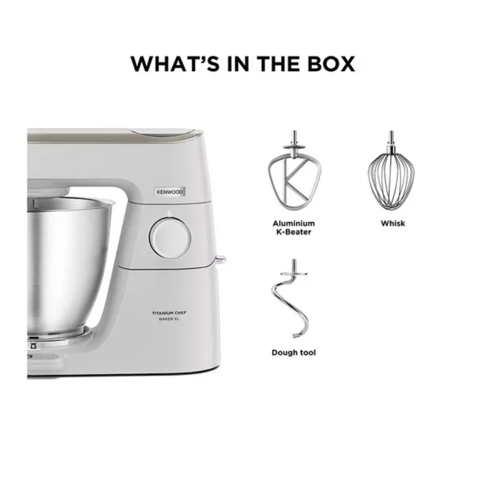 Kenwood Titanium Chef Baker XL Stand Mixer 1200W - White | KVL65.001WH