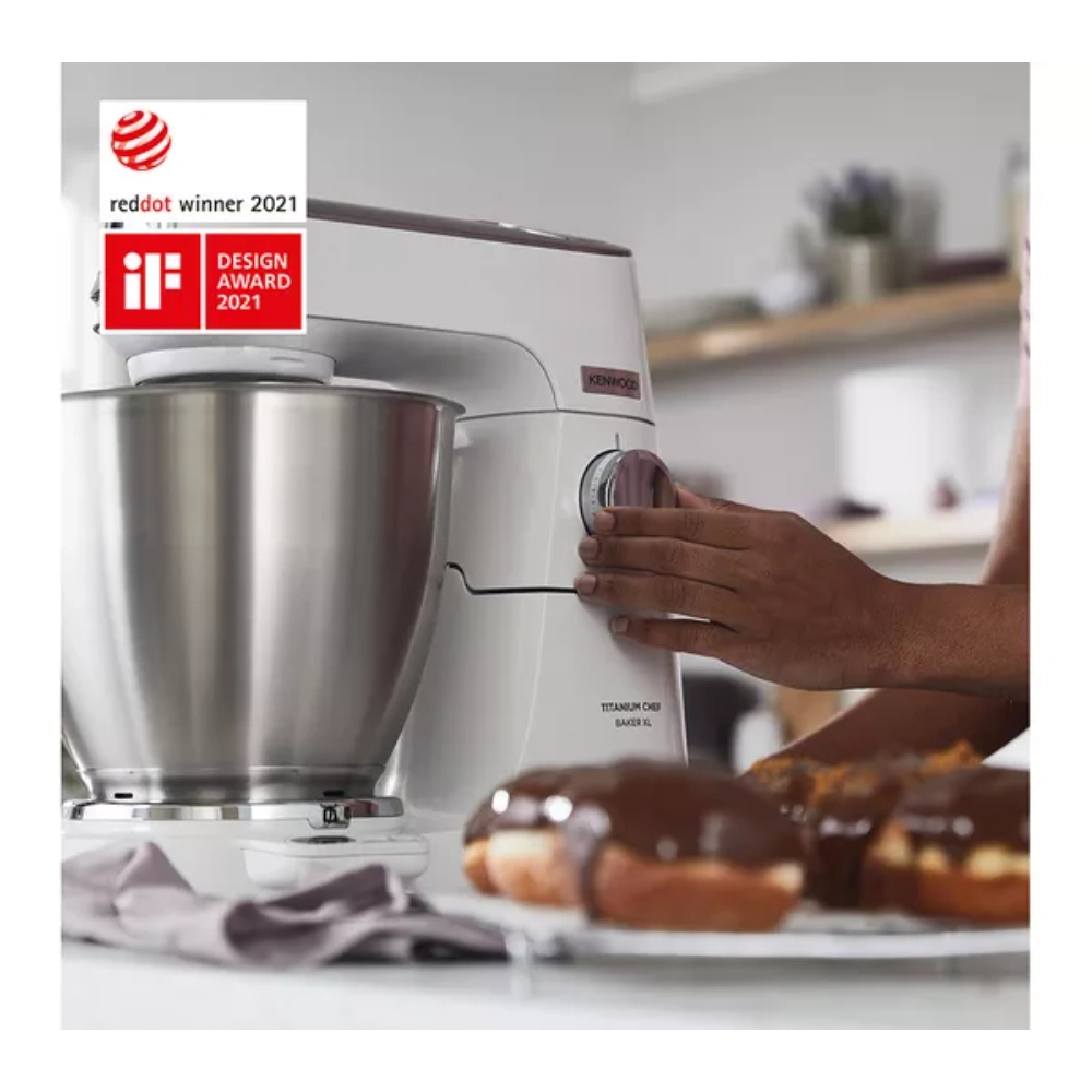 Kenwood Titanium Chef Baker XL Stand Mixer 1200W - White | KVL65.001WH