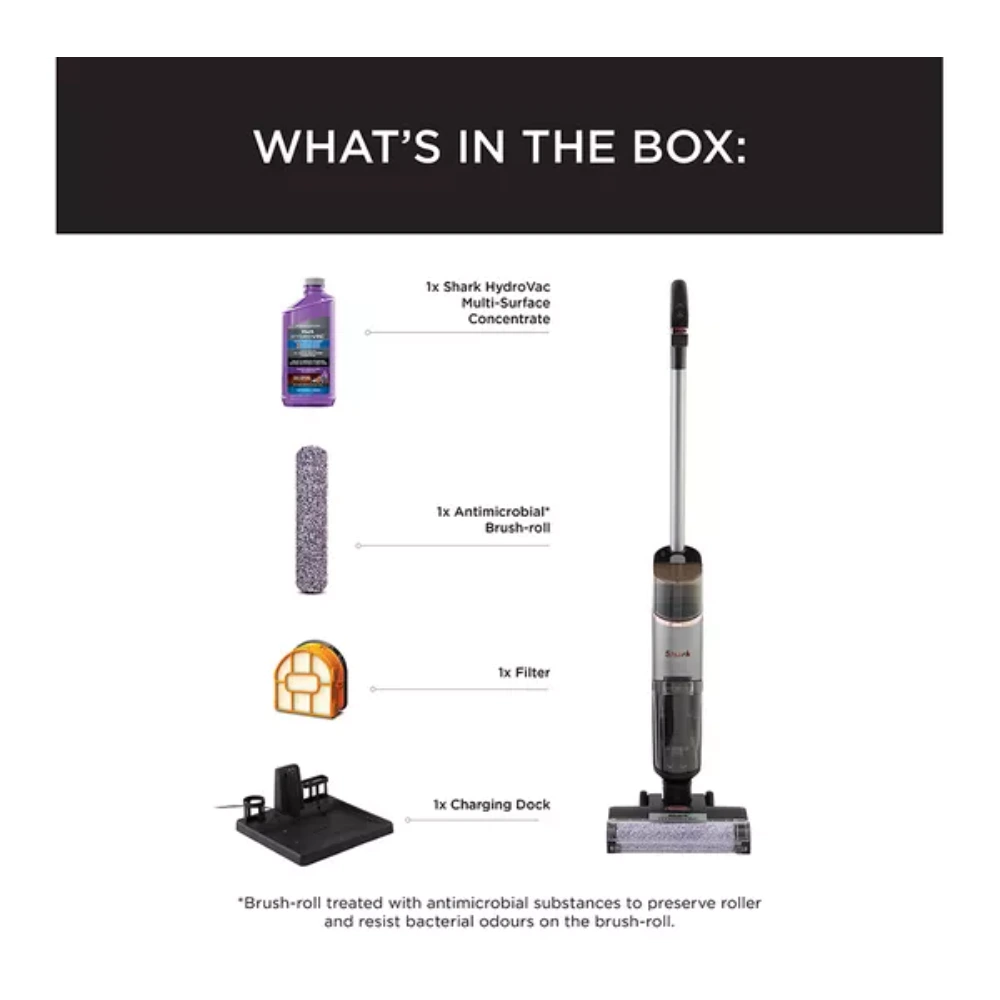 Shark HydroVac Cordless Vac Vacuum Cleaner - Charcoal Grey | WD210UK