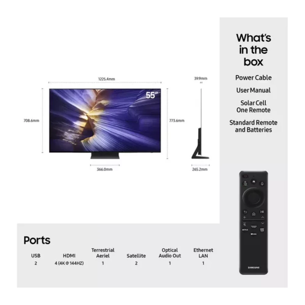 Samsung S90F 55 Inch 4K OLED Smart TV (2025) | QE55S90FAEXXU