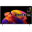 LG OLED AI 2026 55 inch 4K smart TV displaying vibrant abstract rose imagery in orange, pink and purple tones on black screen with product branding and world's number one OLED TV badge visible