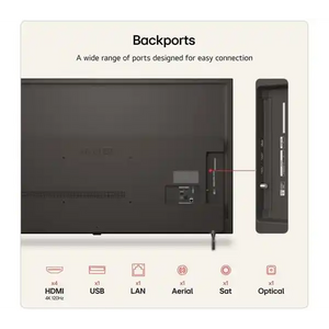 Back view of LG B6 55 inch OLED TV showing connectivity ports including 4x HDMI 4K 120Hz, 1x USB, 1x LAN, 1x Aerial, 1x Sat, and 1x Optical port on black panel with side connector panel highlighted by arrow diagram