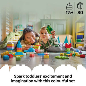 LEGO DUPLO Classic Colorful Creative Box 10479 - captioned product view. 80 pieces. Ages 1½+.