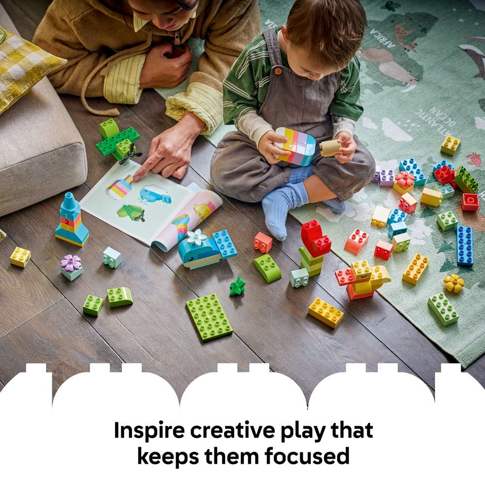 LEGO DUPLO Classic Colorful Creative Box 10479 - captioned product view. 80 pieces. Ages 1½+.