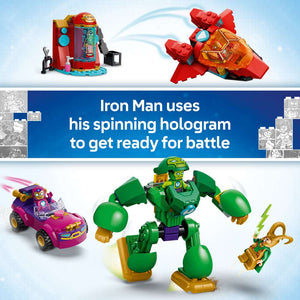 LEGO Disney Junior Marvel Loki vs. Team Iron Man 11211 - captioned product view. 204 pieces. Ages 4+.