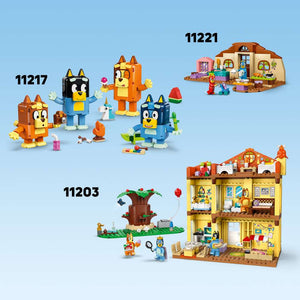 LEGO Bluey Grannies with Bingo and Bluey 11216 - shown alongside related LEGO sets sold separately. 80 pieces. Ages 4+.