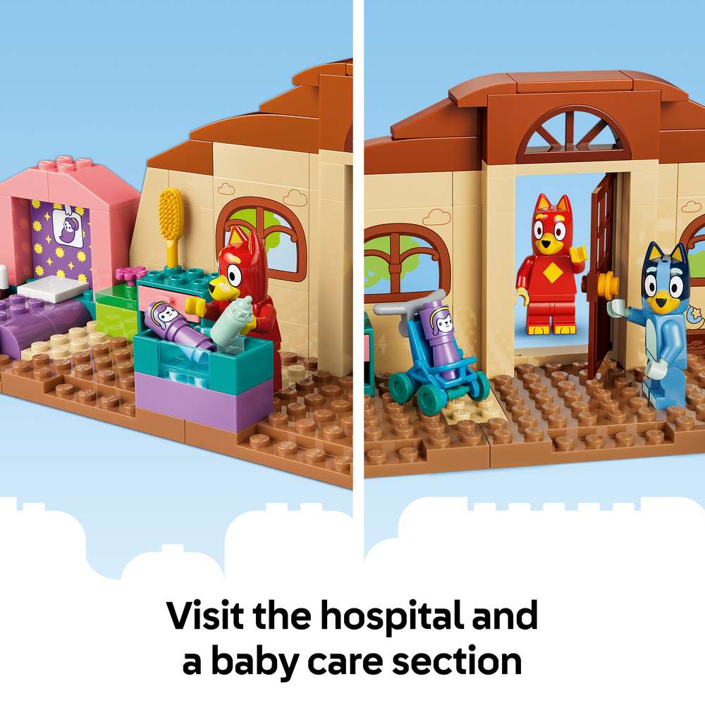 LEGO Bluey School with Rusty and Bluey 11221 - captioned product view. 106 pieces. Ages 4+.