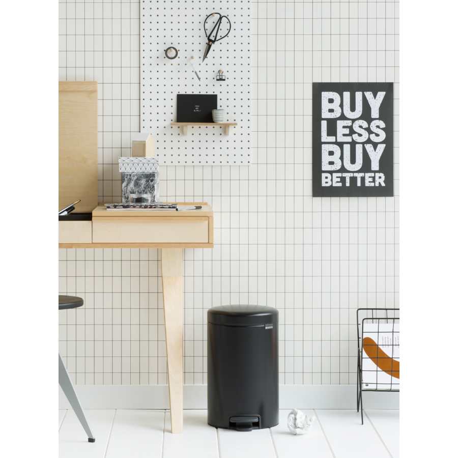 Brabantia Newicon 12 Litre Pedal Bin - Matt Black | 113741