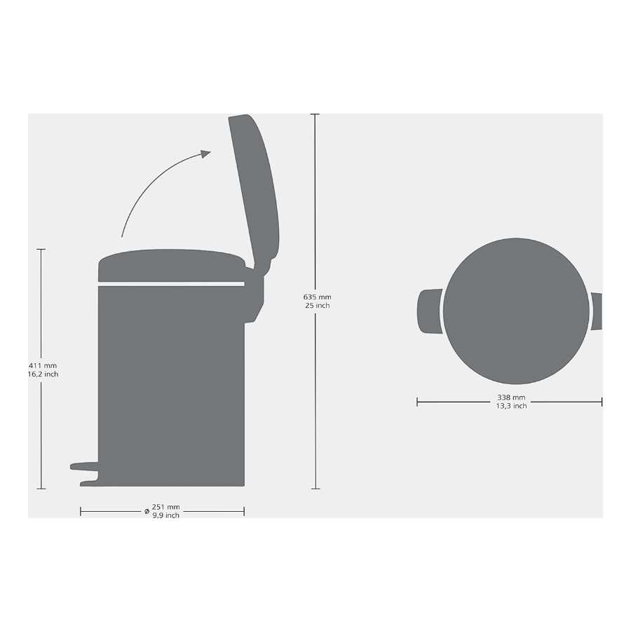 Brabantia Newicon 12 Litre Pedal Bin - Matt Black | 113741