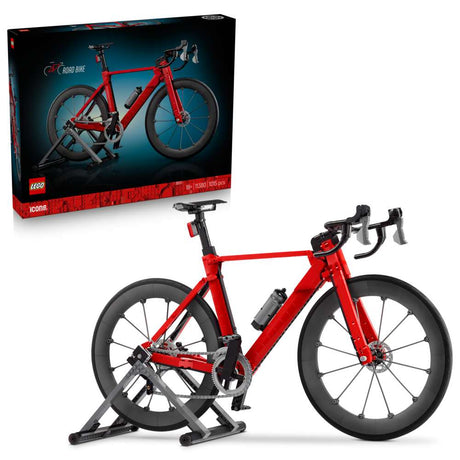 LEGO Icons Road Bike 11380 - shown with its product box. 1015 pieces. Ages 18+.