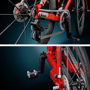 LEGO Icons Road Bike 11380 - close-up detail of the finished build. 1015 pieces. Ages 18+.