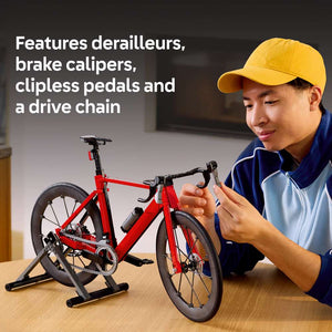 LEGO Icons Road Bike 11380 - captioned product view. 1015 pieces. Ages 18+.