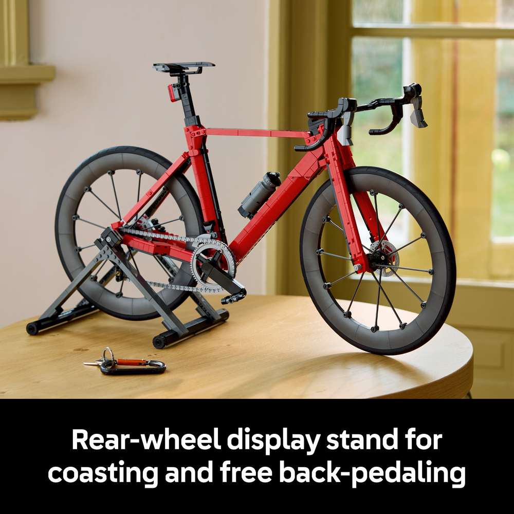 LEGO Icons Road Bike 11380 - captioned product view. 1015 pieces. Ages 18+.