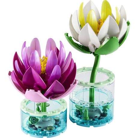 LEGO Botanicals Water Lilies 11511 - the fully built model on a plain background. 259 pieces. Ages 9+.