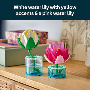 LEGO Botanicals Water Lilies 11511 - captioned product view. 259 pieces. Ages 9+.