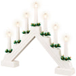 Lumineo Battery Operated Traditional 7 Light Wooden Christmas Candlebridge - White&nbsp;