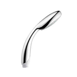 Chrome shower head on a white background