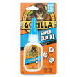 Gorilla Super Glue XL 25g bottle with blue cap on orange and black packaging featuring gorilla logo, displaying fast setting and high strength adhesive for metal wood ceramic and plastics