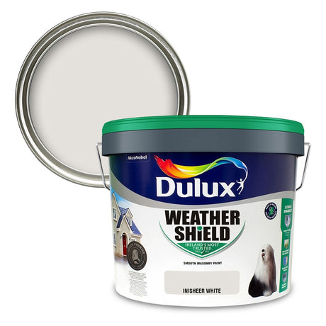 Dulux Weathershield Masonry Paint 10 Litre - Inisheer White | 5911629