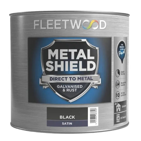 Fleetwood Metal Shield Paint 2.5 Litre - Satin Black | MSSO25BL