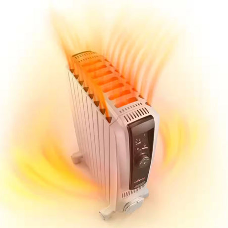 Delonghi Dragon 4 2.5Kw Oil Filled Radiator with Electronic Timer - White | TRDX41025E
