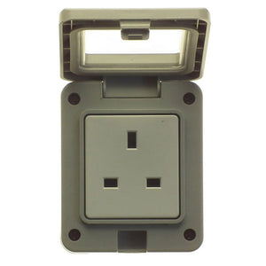 Powermaster Single 1 Gang Outdoor Damp Proof Socket | 1393-04