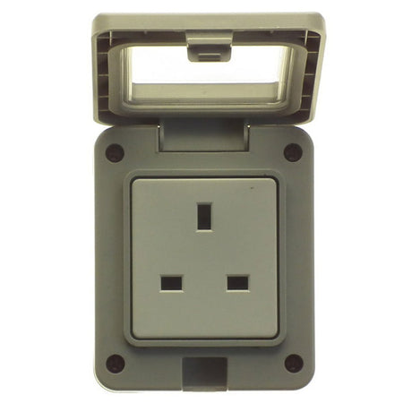 Powermaster Single 1 Gang Outdoor Damp Proof Socket | 1393-04