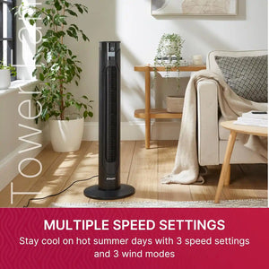 Dimplex 3 Speed Tower Cooling Fan - Black | DXACF