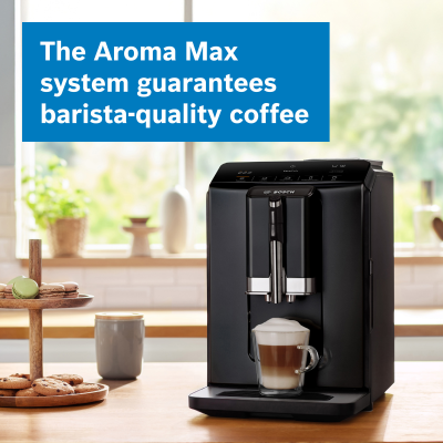 Bosch Series 2 EQ300 Fully Automatic Coffee Machine VeroCafe - Piano Black | TIG20119