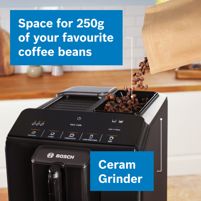 Bosch Series 2 EQ300 Fully Automatic Coffee Machine VeroCafe - Piano Black | TIG20119