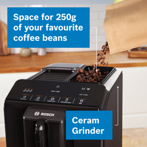 Bosch Series 2 EQ300 Fully Automatic Coffee Machine VeroCafe - Piano Black | TIG20119