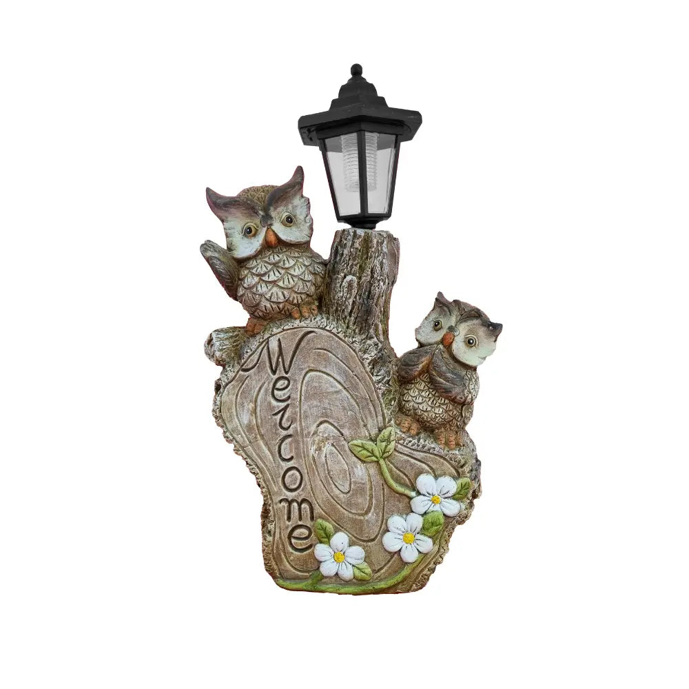 WGP Owls with Solar Lights Garden Ornament | G0366