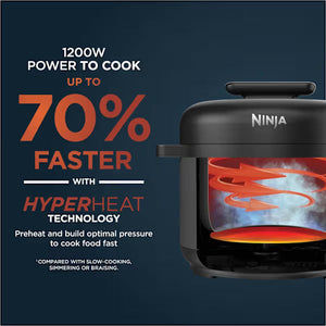 Ninja HyperHeat 6L 9-in-1 Pressure and Rice Multi Cooker - Black | PC201UK