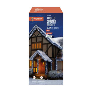 Premier 480 Multi-Action Clusterbright Christmas Lights with Timer - White | FLV162174W