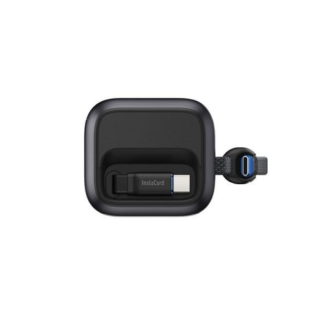Black Anker Power Bank 25000mAh 165W with built-in USB-C cable and blue indicator light, compact rectangular design with rounded corners
