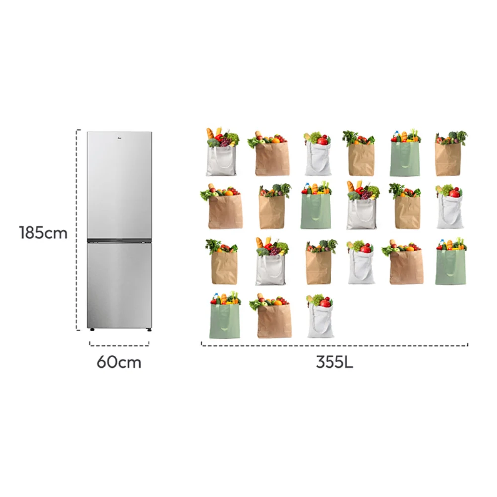 Hoover H-COMBI 185cm 60/40 Frost Free Fridge Freezer - Inox | HONCQ2T618EXK