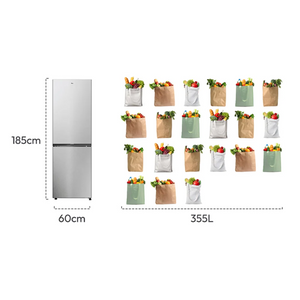 Hoover H-COMBI 185cm 60/40 Frost Free Fridge Freezer - Inox | HONCQ2T618EXK