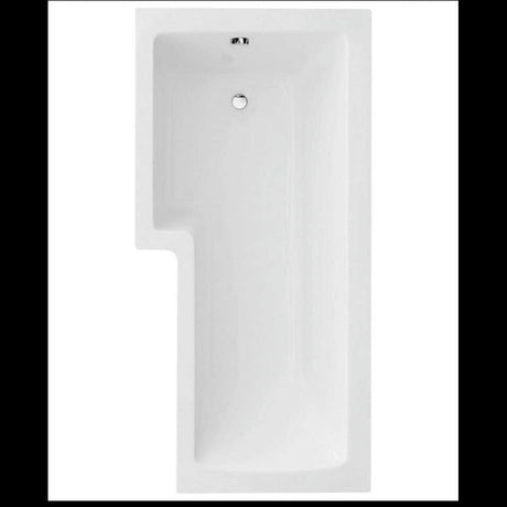 L SHAPE 1700x850mm Shower Bath & Bath Panel White with Bath Screen Chrome