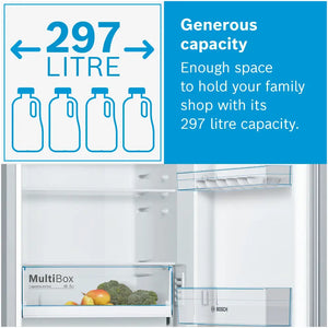 Bosch Serie 2 186cm 50/50 Frost Free Fridge Freezer - White | KGN34NWEAG