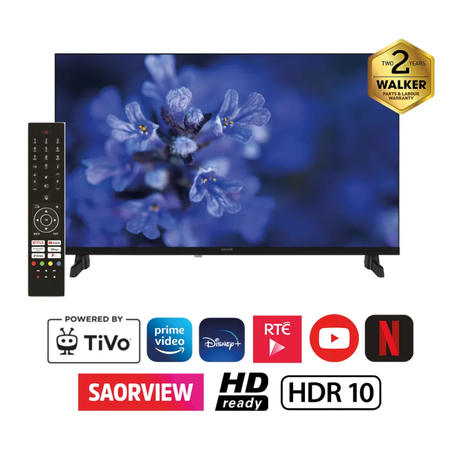 Walker 40 Inch Full HD Smart TV - Black | WPS2K40261