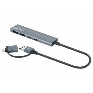 Manhattan 4 Port USB C USB A Combo Power Hub 2 x 2 | 181075