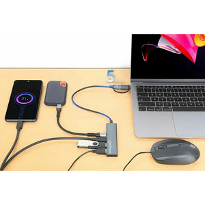 Manhattan 4 Port USB C USB A Combo Power Hub 2 x 2 | 181075