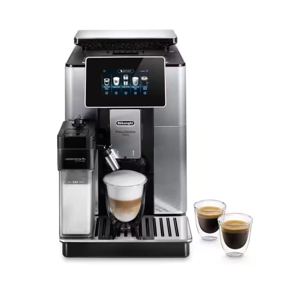 DeLonghi PrimaDonna Soul 2.2 Litre Automatic Coffee Machine - Metal Black | ECAM610.75.MB